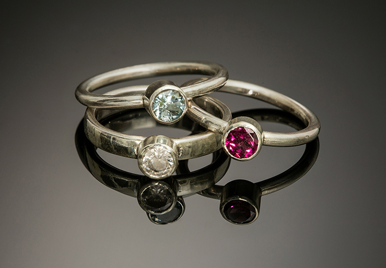 Trio of handmade rings