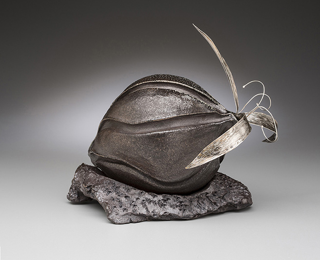 Grey pod sculpture