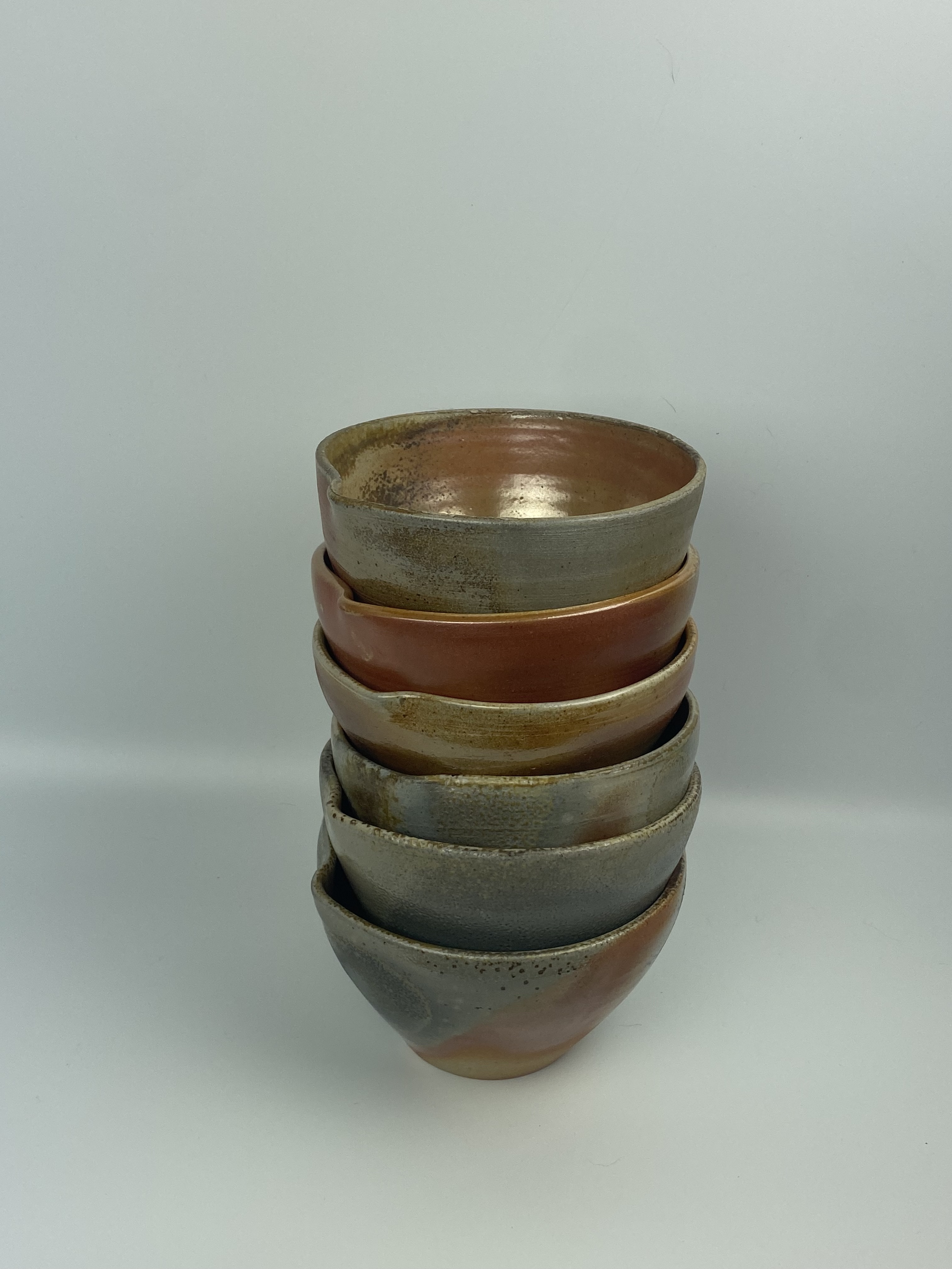 Stacked handmade ramen bowls