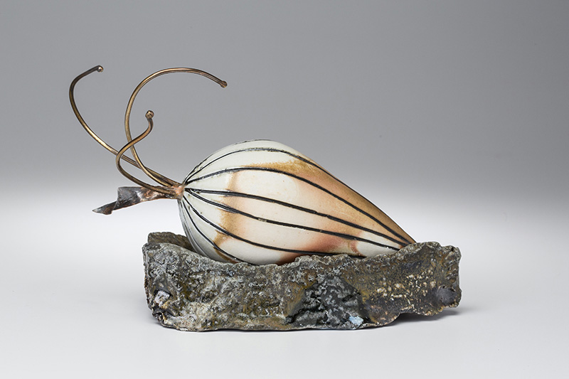 Striped pod sculpture